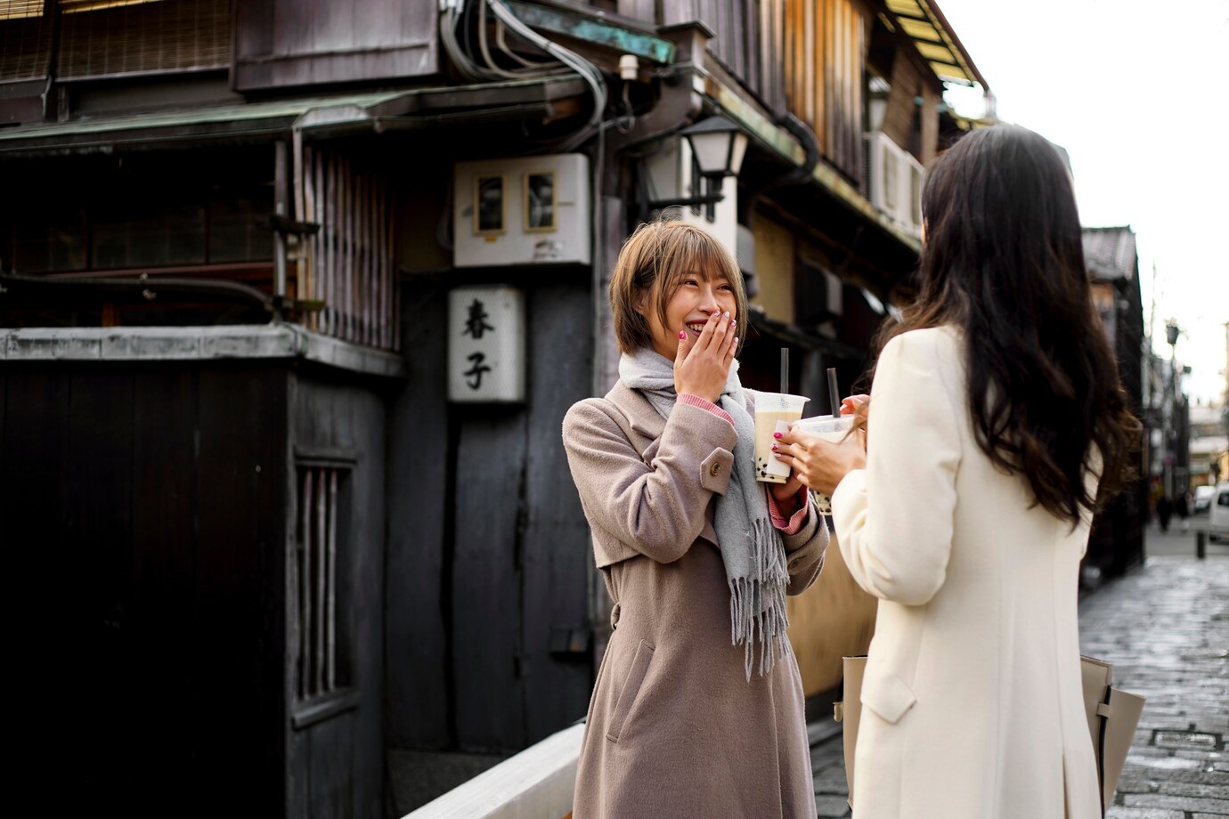 Japan young women with bubble tea