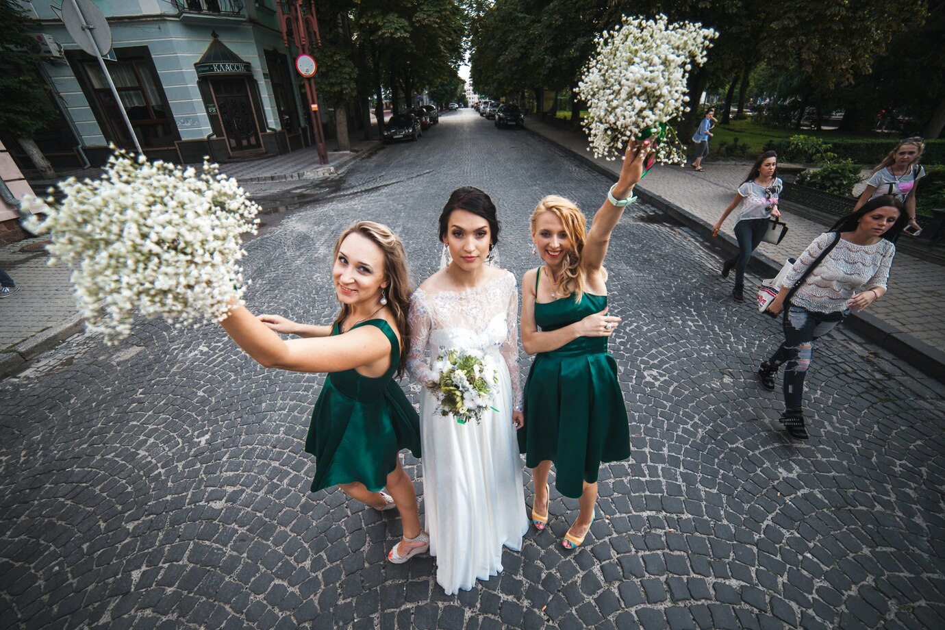 Bride with friends