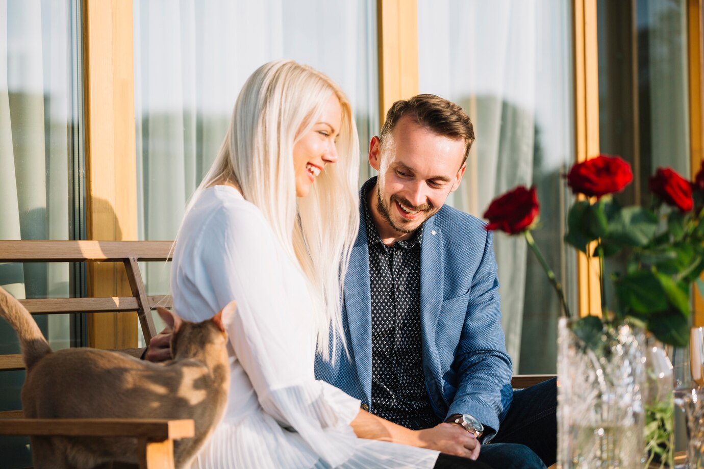 couple sitting in the restaurant